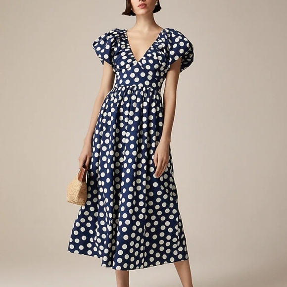 J. Crew Cecily In Polka-Dot Print Dress - Picture 3 of 13